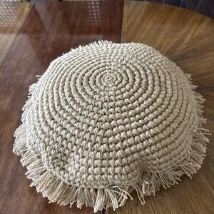 New Burlap Pillow With Fringe